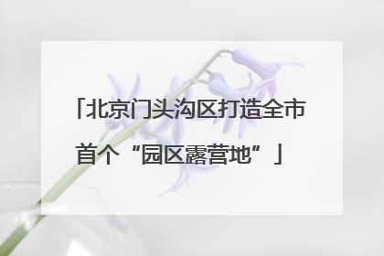 北京门头沟区打造全市首个“园区露营地”