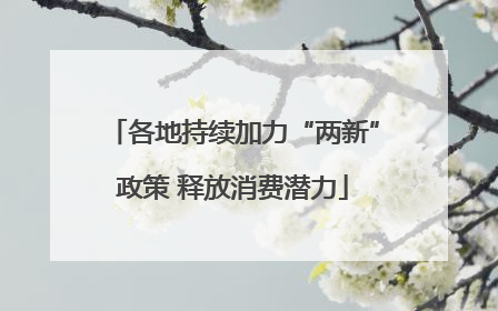 各地持续加力“两新”政策 释放消费潜力