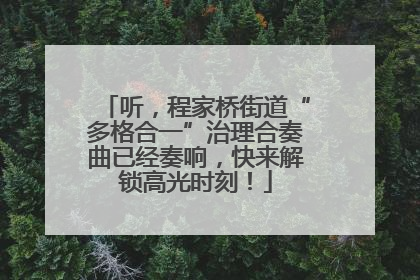 听，程家桥街道“多格合一”治理合奏曲已经奏响，快来解锁高光时刻！
