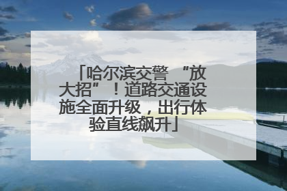 哈尔滨交警 “放大招”！道路交通设施全面升级，出行体验直线飙升