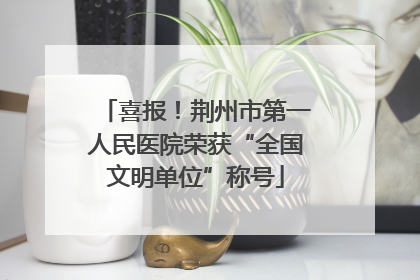 喜报！荆州市第一人民医院荣获“全国文明单位”称号