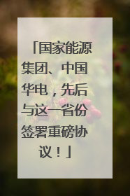 国家能源集团、中国华电，先后与这一省份签署重磅协议！
