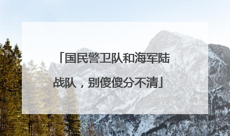 国民警卫队和海军陆战队，别傻傻分不清