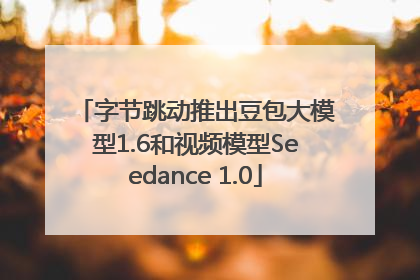 字节跳动推出豆包大模型1.6和视频模型Seedance 1.0