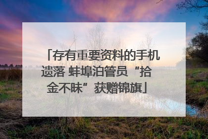 存有重要资料的手机遗落 蚌埠泊管员“拾金不昧”获赠锦旗