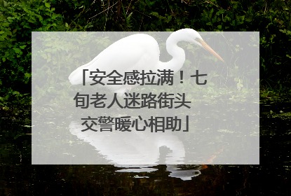 安全感拉满！七旬老人迷路街头 交警暖心相助