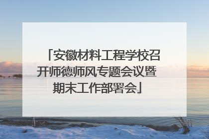 安徽材料工程学校召开师德师风专题会议暨期末工作部署会