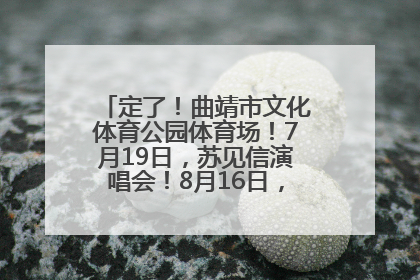 定了！曲靖市文化体育公园体育场！7月19日，苏见信演唱会！8月16日，萧敬腾演唱会！