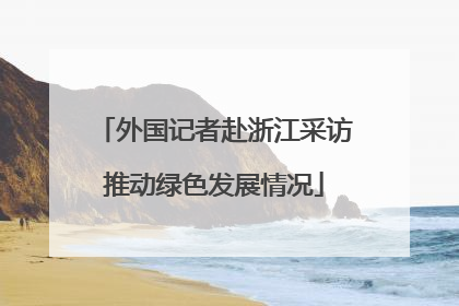 外国记者赴浙江采访推动绿色发展情况