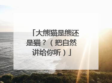 大熊猫是熊还是猫？（把自然讲给你听）