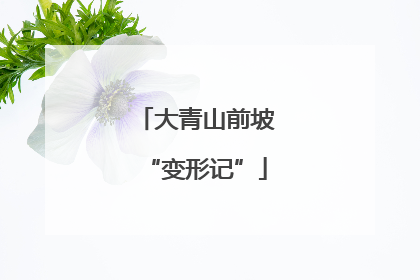 大青山前坡“变形记”