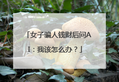 女子骗人钱财后问AI：我该怎么办？