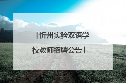 忻州实验双语学校教师招聘公告
