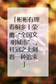 彬彬有理看桐乡丨荣膺“全国文明城市”，桂冠之上刻着一种追求