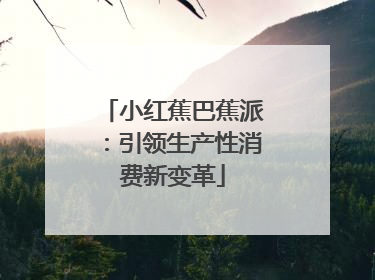 小红蕉巴蕉派：引领生产性消费新变革