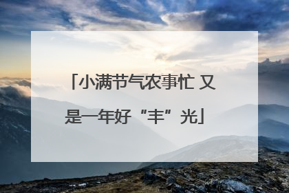 小满节气农事忙 又是一年好“丰”光
