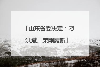 山东省委决定：刁洪斌、荣刚履新