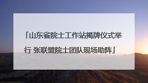 山东省院士工作站揭牌仪式举行 张联盟院士团队现场助阵