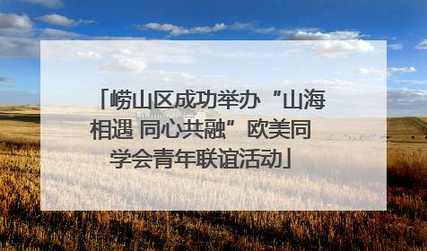 崂山区成功举办“山海相遇 同心共融”欧美同学会青年联谊活动