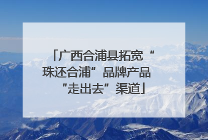 广西合浦县拓宽“珠还合浦”品牌产品“走出去”渠道