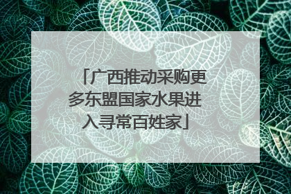 广西推动采购更多东盟国家水果进入寻常百姓家