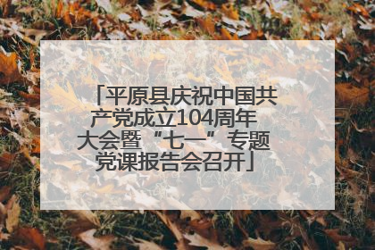 平原县庆祝中国共产党成立104周年大会暨“七一”专题党课报告会召开