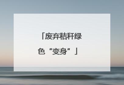 废弃秸秆绿色“变身”