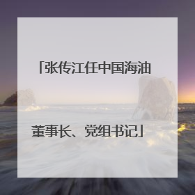 张传江任中国海油董事长、党组书记
