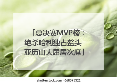 总决赛MVP榜：绝杀哈利独占鳌头 亚历山大屈居次席