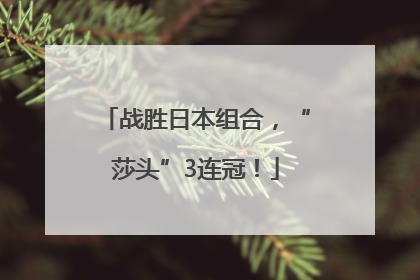 战胜日本组合，“莎头”3连冠！