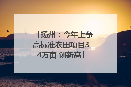 扬州：今年上争高标准农田项目34万亩 创新高