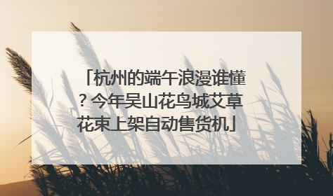 杭州的端午浪漫谁懂？今年吴山花鸟城艾草花束上架自动售货机