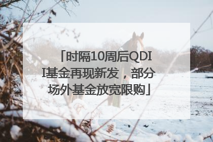 时隔10周后QDII基金再现新发，部分场外基金放宽限购