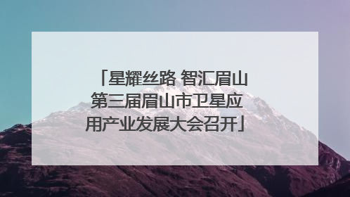 星耀丝路 智汇眉山 第三届眉山市卫星应用产业发展大会召开