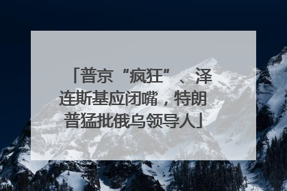 普京“疯狂”、泽连斯基应闭嘴，特朗普猛批俄乌领导人