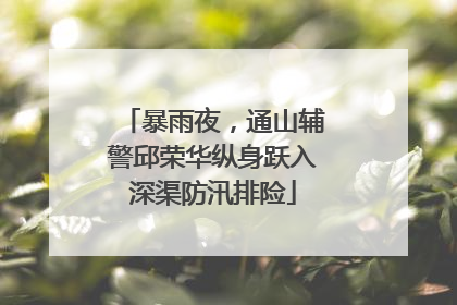 暴雨夜，通山辅警邱荣华纵身跃入深渠防汛排险