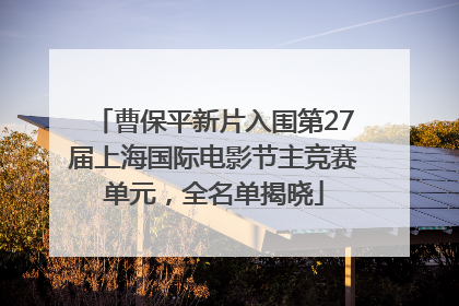 曹保平新片入围第27届上海国际电影节主竞赛单元，全名单揭晓