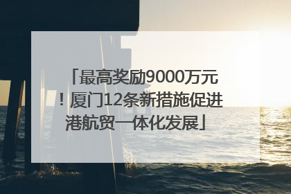 最高奖励9000万元！厦门12条新措施促进港航贸一体化发展