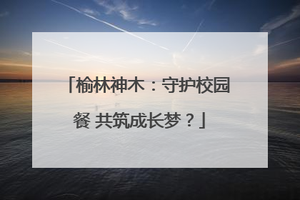 榆林神木：守护校园餐 共筑成长梦？