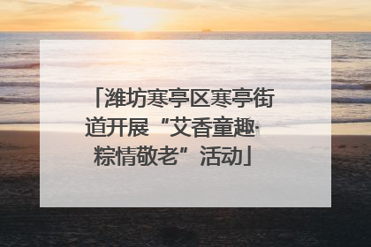 潍坊寒亭区寒亭街道开展“艾香童趣·粽情敬老”活动