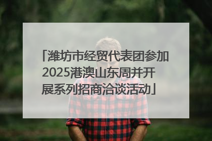 潍坊市经贸代表团参加2025港澳山东周并开展系列招商洽谈活动