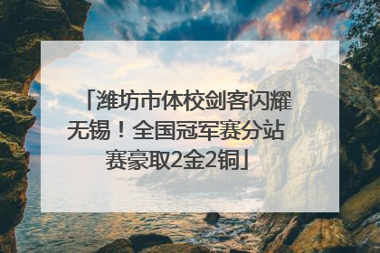 潍坊市体校剑客闪耀无锡！全国冠军赛分站赛豪取2金2铜