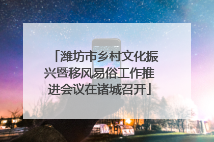 潍坊市乡村文化振兴暨移风易俗工作推进会议在诸城召开