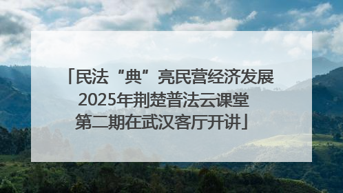 民法“典”亮民营经济发展 2025年荆楚普法云课堂第二期在武汉客厅开讲
