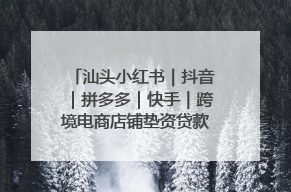 汕头小红书｜抖音｜拼多多｜快手｜跨境电商店铺垫资贷款企业-漫商易