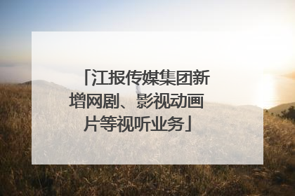 江报传媒集团新增网剧、影视动画片等视听业务