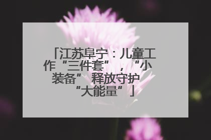 江苏阜宁：儿童工作“三件套”，“小装备” 释放守护 “大能量”