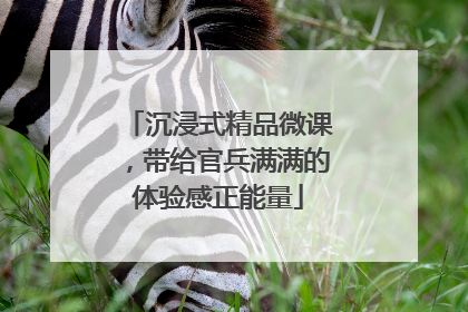 沉浸式精品微课，带给官兵满满的体验感正能量