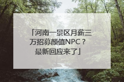 河南一景区月薪三万招募颜值NPC？最新回应来了