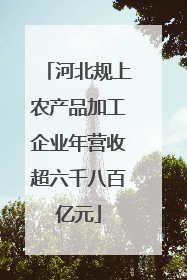 河北规上农产品加工企业年营收超六千八百亿元